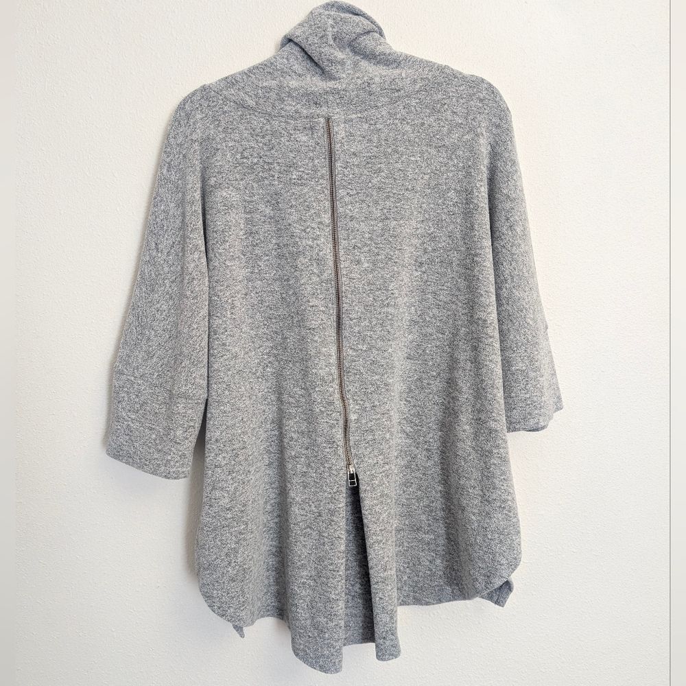Caslon Grey Zip Back Pullover Sweater Top Size M/L Oversized - Picture 4 of 11